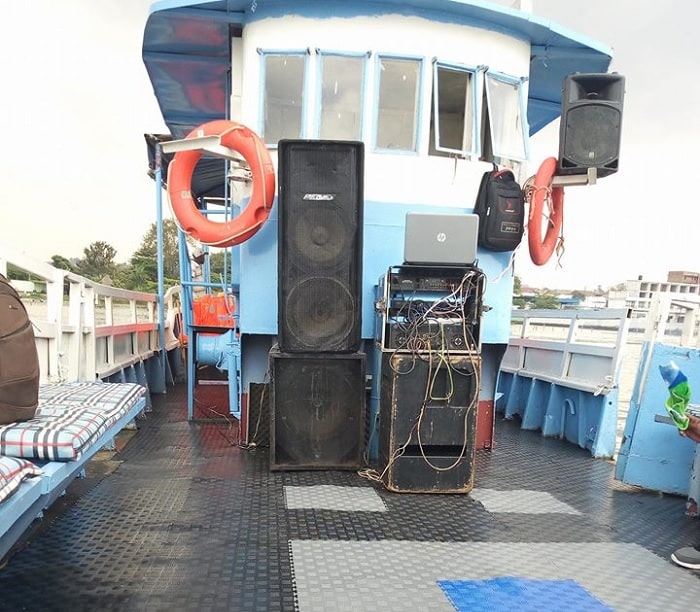 The DJ Box on the capasized boat